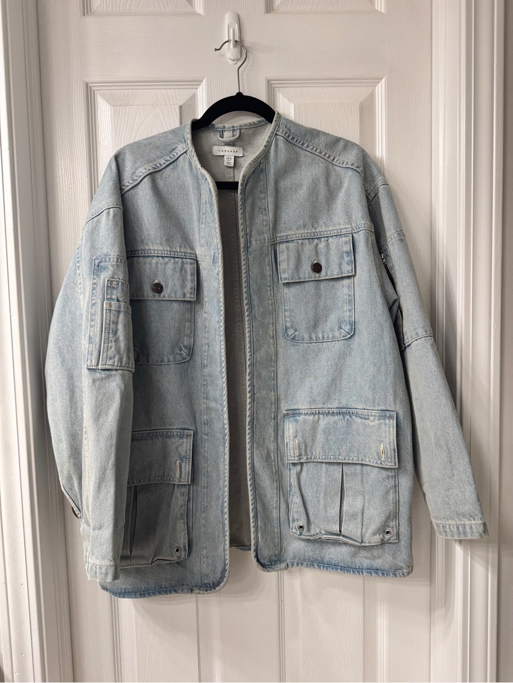 Topshop Light Blue Denim Military Field Jacket